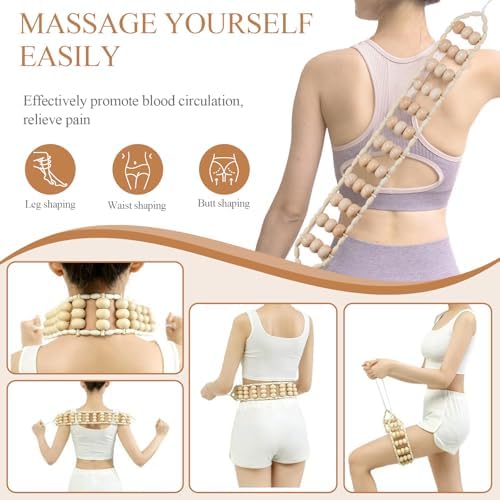 3Pcs Wood Therapy Massage Tools Lymphatic Drainage Massager Wooden Massager Body Sculpting Tools for Maderoterapia,Anti-Cellulite,Pain Relief(3-in-1 Massager) - Image 4