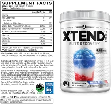 Xtend Original BCAA Powder with Zero Sugar, Freedom Ice, 30 Servings - Image 2
