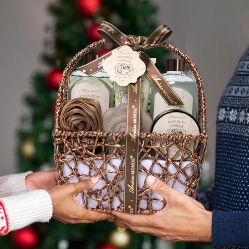 Spa Gift Baskets for Women, 8pcs Coconut Vanilla Bath Gift Set for Women - Image 7