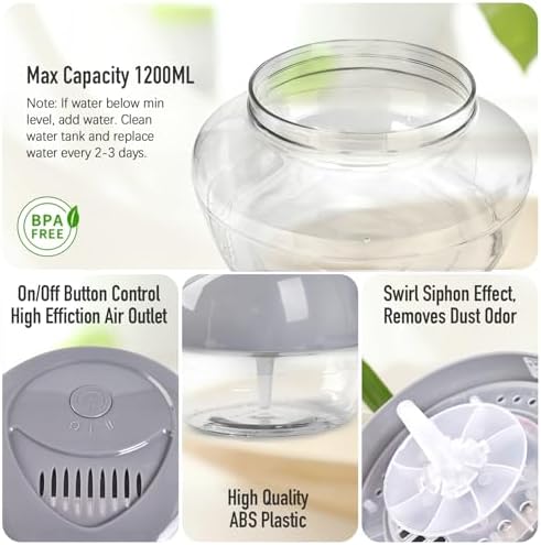 Water-Based Purifier Air Washer, Variable Speed Air Washer Aroma Diffuser with 7 Color 6 LED Night Light, Aroma Fresher Small Air Cleaner, Air Revitalizer & Freshener for Home, Office - Image 2