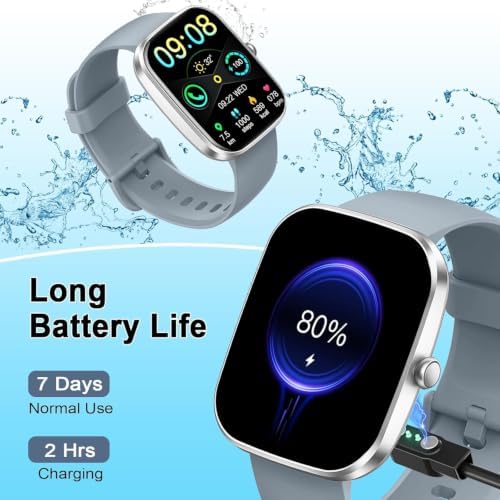 Smart Watch(Answer/Make Call), 1.91"HD Smartwatch for Men Women with Heart Rate/Sleep Monitor/Pedometer/Calories, 113+ Sports Fitness Watch Tracker, IP68 Waterproof Step Counter for Android iOS-Gray - Image 6