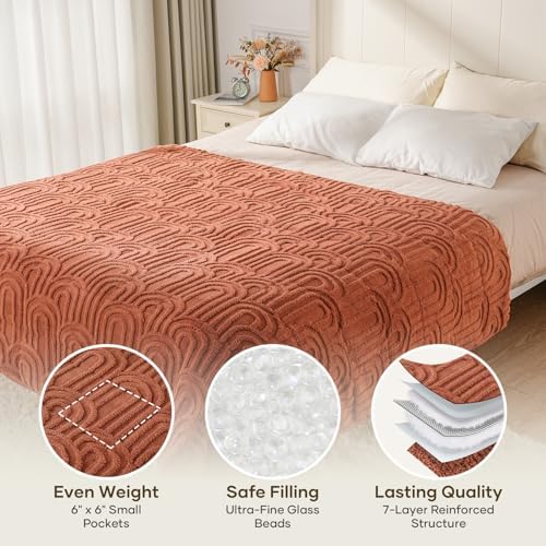 Cottonblue Jacquard Weighted Blanket for Adults Queen Size 15 lbs 60"x80" - Image 4
