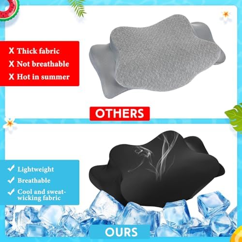 Hahafelt Cooling Cervical Neck Pillowcase,Black,Queen Size - Image 3