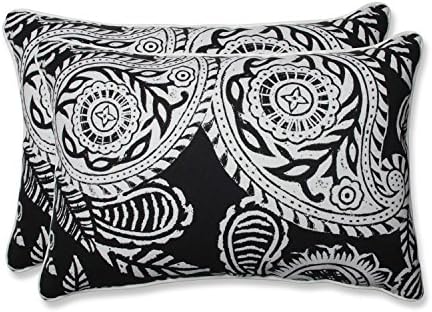 Pillow Perfect Paisley Indoor/Outdoor Accent Throw Pillow, Plush Fill, Weather, and Fade Resistant, Large Lumbar - 16.5" x 24.5", Black/Ivory Addie, 2 Count - Image 4