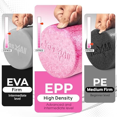 Yes4All High-Density EPP Round Back Roller Foam, Exercise Foam Roller for Yoga, & Pilates, Multiple Sizes and Colours, Fuschia Rose - 24 inches - Image 2