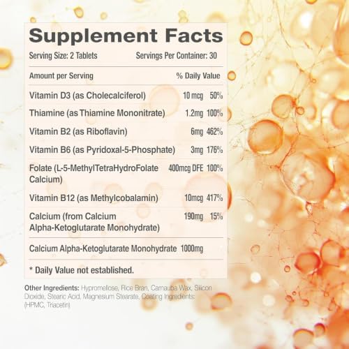 Rejuvant Women's AKG Longevity Supplement 1000MG Ultra 98% Pure (Calcium Alpha-Ketoglutarate), Patented Vitamin Rich Controlled Release Formula Supports Cell Repair and Quality of Life, 180 Tablets - Image 4