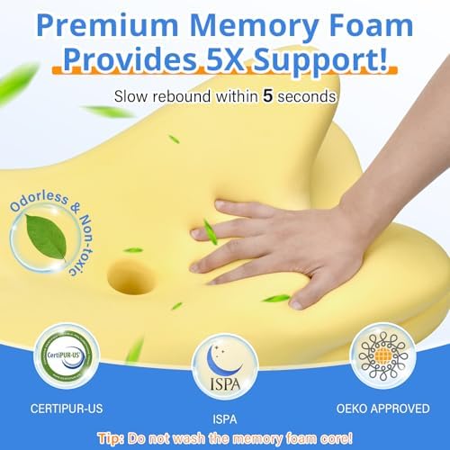 Cervical Neck Pillow, Ergonomic Memory Foam Pillows for Neck Pain Relief with Breathable Pillowcase, Adjustable Contour Neck Support Pillow for Side Back Stomach Sleepers, Gray - Image 5