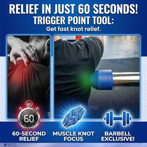Muscle Trigger Silicone Barbell-Mounted Trigger Point Massage Tool for Back, Neck, Shoulders, Feet & Plantar Fasciitis Relief, Myofascial Release and Deep Tissue Muscle Recovery for Home and Gym - Image 2