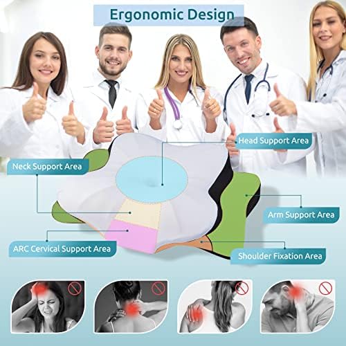 DONAMA Cervical Pillow for Neck and Shoulder Pain Relief, Cooling Contour Memory Foam Pillow, Dual-Height Ergonomic Neck Support Pillow for Side Back Stomach Sleepers with Removable Pillowcase - Image 2