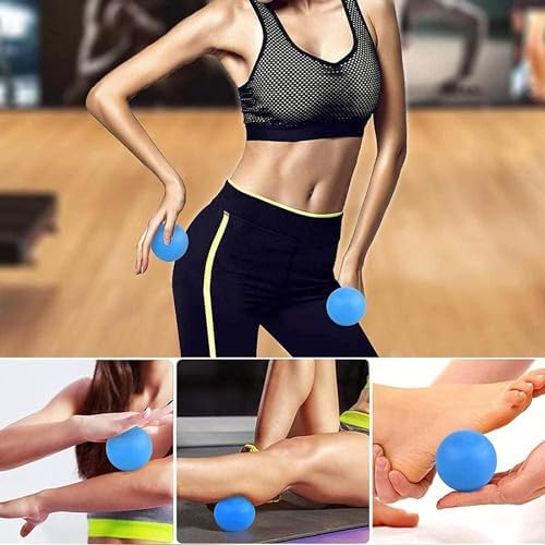 WOVTE 2 Pack Massage Lacrosse Balls for Sore Muscles, Shoulders, Neck, Back, Foot, Body, Deep Tissue, Myofascial Release, Trigger Point Therapy, Muscle Knots and Yoga Therapy (Blue) - Image 5