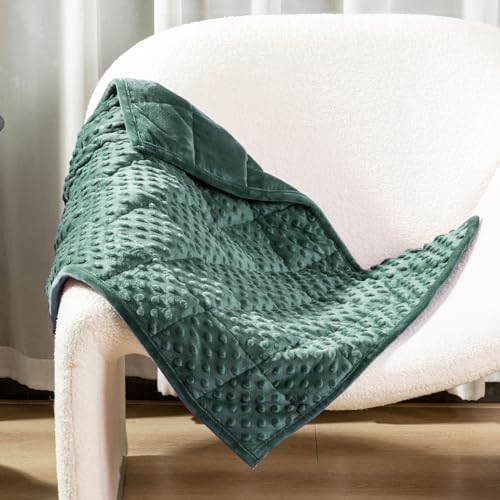 Alomidds Weighted Blanket 7lbs for Adults, Cozy Luxury Breathable Weighted Lap Blanket, Small Weighted Blanket for Travel, Relaxation, Sleeping, Calming, Green, 29" x 24" by Alomidds