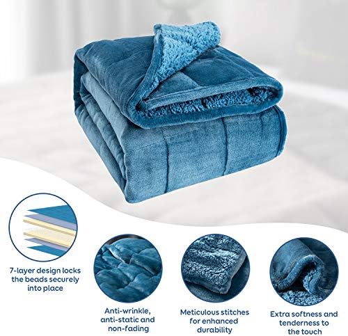 Cottonblue Weighted Blanket 15lbs for Adults Queen Size 60x80in Soft Fleece - Image 4