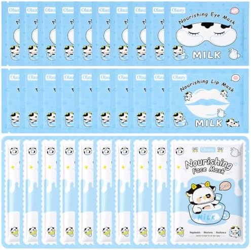 Milk Face Mask & Eye Mask & Lip Mask Skin Care Set for Kids Teens, 30 PCS by Sulily