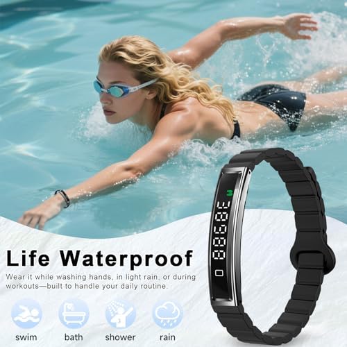 Efolen Smart Bracelet for Women,Ultralight Fitness Tracker Smart Wristband with Heart Rate/Blood Oxygen/Sleep Monitor/Pedometer,Slim Smartwatch for Android iPhone,Activity Tracker,2 Band,Black - Image 6