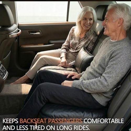 A leather rear seat cushion specially designed for cars - made by hand - can relieve pain in the buttocks, pressure points, and sciatic nerve. | Rear seat cover (Premium Black, Rear Seat Cushion) - Image 2