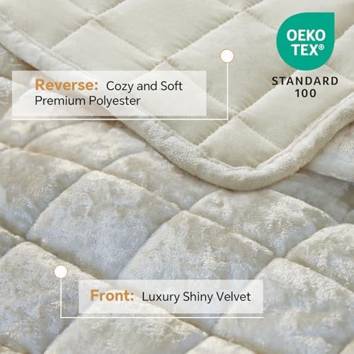 BEDELITE Velvet Quilt Set Queen Size, Luxury Velvet Comforter Bedding - Image 3