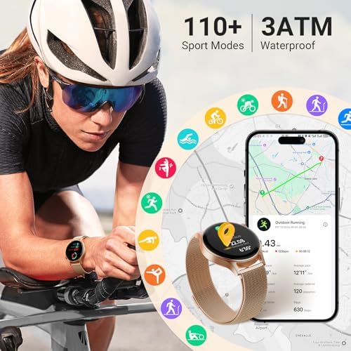 Smart Watch for Women, Compatible with Android Phones iPhone (Bronze) - Image 6