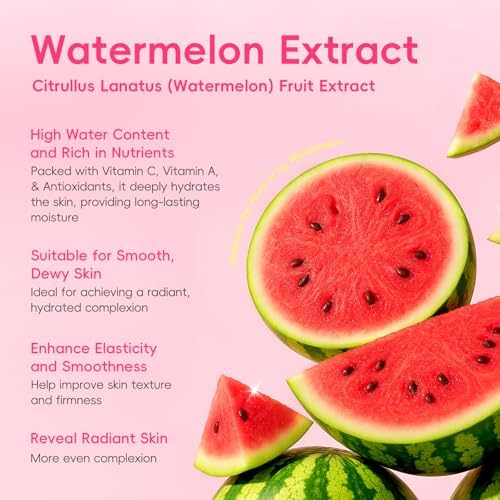 QUIYUM Watermelon Niacinamide Lip & Eye Mask Set, Facial Skincare(12 Packs) - Image 2