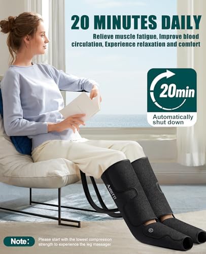 AICUTTI Professional Air Compression Leg and Foot Massager with Heat - Christmas & Birthday Gifts for Men & Women, Improved Circulation & Pain Relief, Ideal for Parents on Mother's Day & Father's Day - Image 2