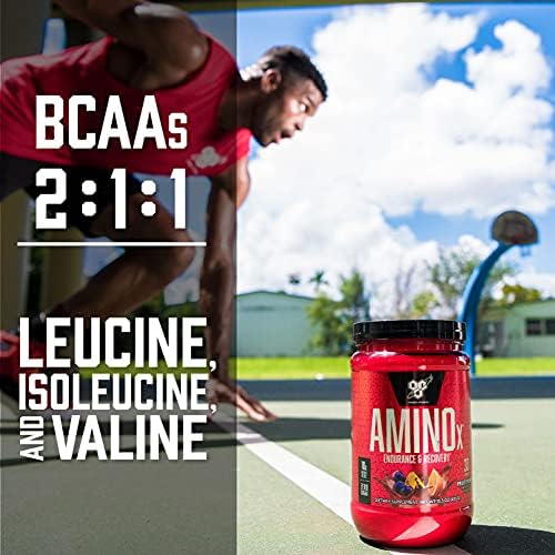 BSN Amino X BCAAs Recovery Powder, Caffeine Free, Fruit Punch, 30 Servings - Image 5