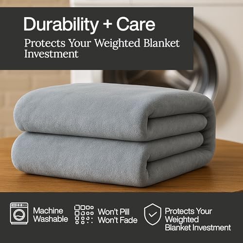 HomeSmart Duvet Cover for Weighted Blankets King Size, Grey - Cover Only - Image 4