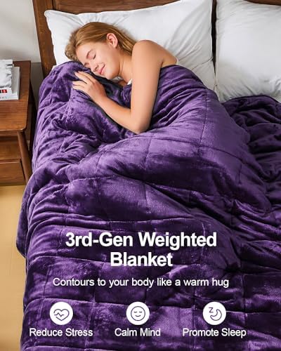 Ultra Soft Sherpa Weighted Blanket for Adults, 48"x72" 15lbs Heavy Blankets - Image 2