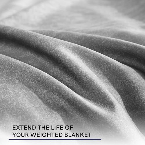 YnM Exclusive Cooling Duvet Cover for Weighted Blankets with 16 Strings (Gradient Dark Grey, 48"x 72") - Image 4