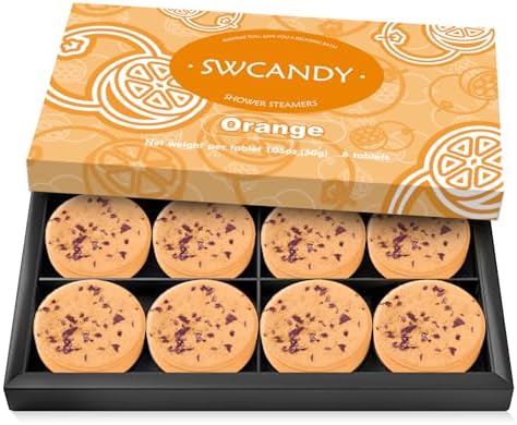 SWCANDY Orange Shower Steamers 8 Pack, Home Spa Self Care by SWCANDY