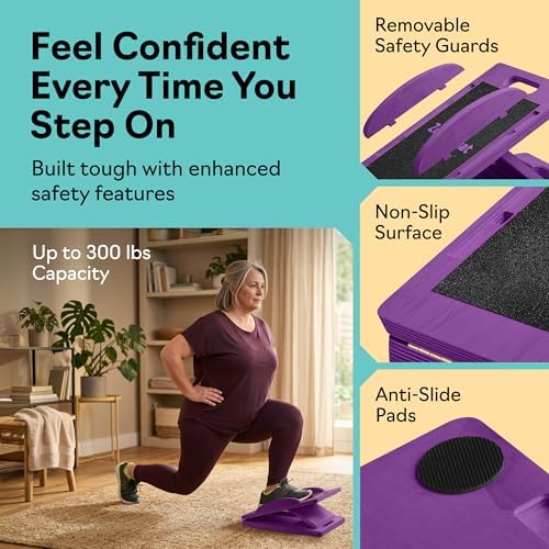 Slant Boards for Exercise, Wooden Slant Board, Calf Stretch Board with 7 Incline Angles, Velour Board, Balance Board & Calf Stretcher, Portable Incline Board for Physical Therapy, Ankle Mobility, Heel & Knees - Image 3