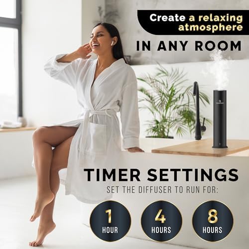Luxury Essential Oil Diffuser – Waterless Oil Diffuser for Essential Oils - Scent Diffuser for Home & Hotel - Covers up to 1000 sq. ft. with Bluetooth App Control (Silver) - Image 3