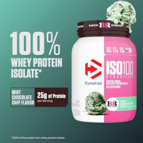 Dymatize ISO100 Protein Powder, 100% Whey Isolate, Mint Chocolate Chip - Image 3