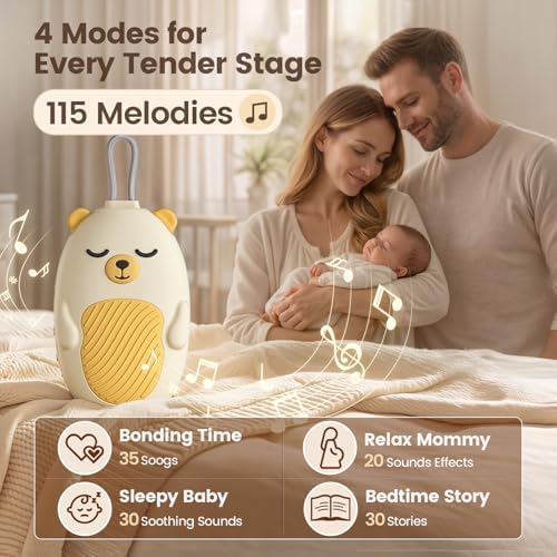 Vaydeer Baby Sound Machine for Sleep, Portable White Noise Machine with 115 Sounds & 4 Growth Stages, Pregnancy to Toddler Sleep Soother for Newborns, Babies & Moms, Gift-Ready Design - Image 2