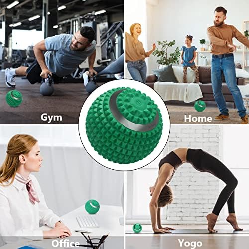 Vibrating Massage Ball 4-Speed High-Intensity Fitness Yoga Massage Roller, Relieving Muscle Tension Pain & Pressure Massaging Balls (Green) - Image 5