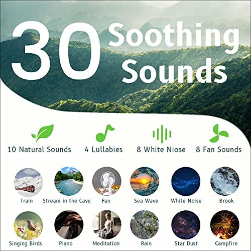 Easysleep Sound White Noise Machine with 25 Soothing Sounds and Night Lights with Memory Function 32 Levels of Volume and 5 Sleep Timer Powered by AC or USB for Sleeping Relaxation (Wood) - Image 2