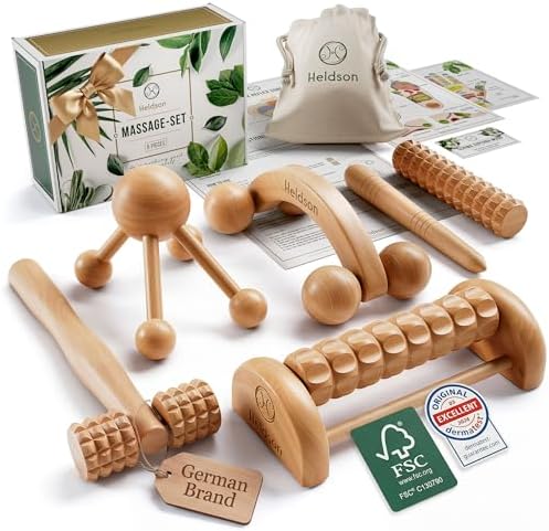 HELDSON Wooden Massage Set 6 Pcs – Wood Therapy & Trigger Point Tools by Unknown