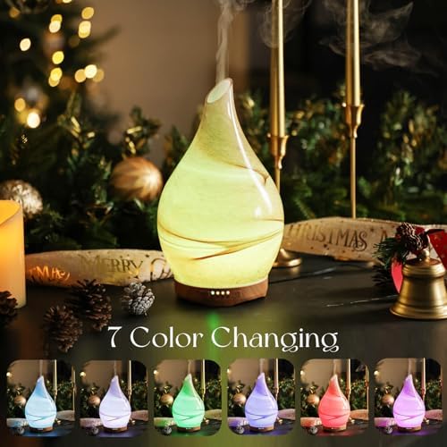 Porseme Essential Oil Diffuser 280ml Handmade Glass Diffuser 7H Runtime - Image 2