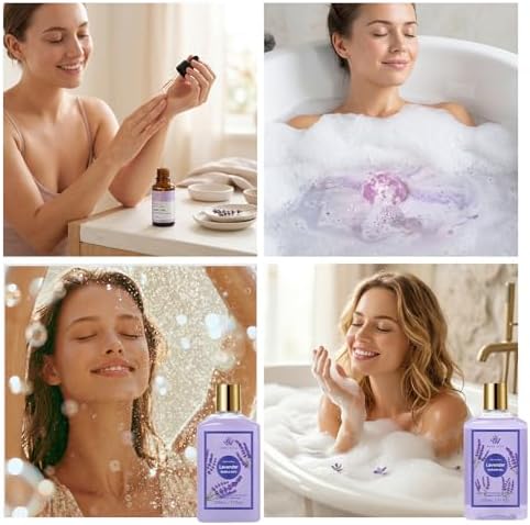 Gifts for Women, 32 Pcs Lavender Bath & Body Gifts Basket Set for Women - Image 7