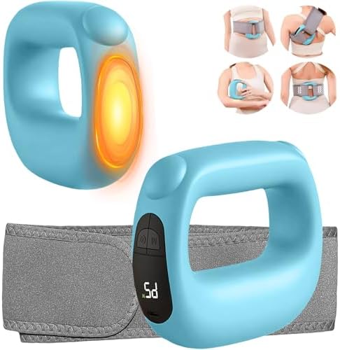 Deep Tissue Percussion Muscle Massage Gun: with Heat, Adjustable Intensity and Speed, Super Quiet, USB-C Rechargeable, Portable, Pain Relief for Athletes and Everyone, Ideal Gift（Blue） by Unknown