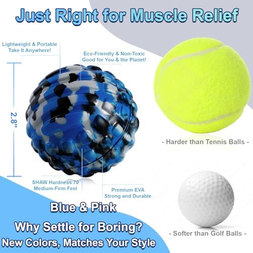 Deep Tissue Massage Ball for Exercise & Recovery - SGS Certification - Targets Back, Shoulder, Legs&Feet - Relieves Muscle Knots, Joint Pain&Tightness, Pressure Point Therapy- Myofascial Release Ball - Image 3