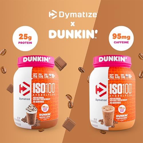 Dymatize ISO100 Protein Powder +Energy, 100% Whey Isolate, Cappuccino - Image 2