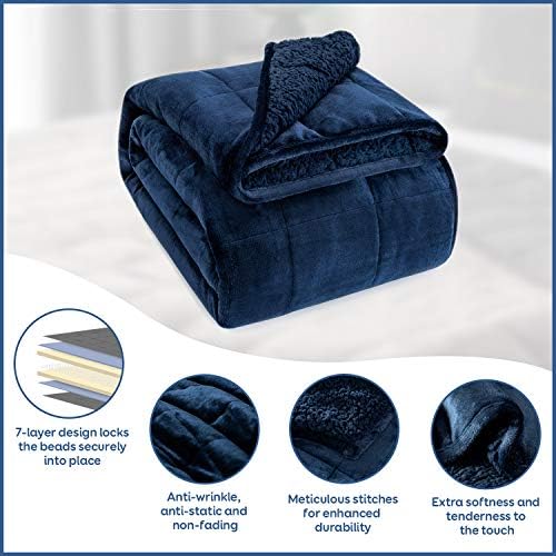 Cottonblue Fleece Weighted Blanket 15lbs for Adults Teens Twin Size 48x72in - Image 4