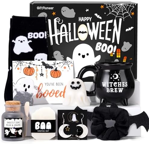 Boo Basket Gift for Women, Halloween Boo Basket Stuffers with Witch Brew Mug, Relaxing Spa Gift Set, Unique Halloween Gifts for Teen Girls Mom Friend Sister Wife by WelcometoGiftPioneer