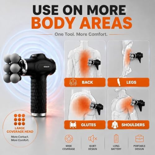 Massage Gun with Wide-Coverage Head, Comfortable Massage for Home & Travel - Image 5