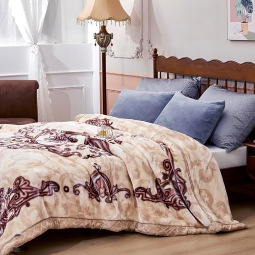 9 lbs Heavy Korean Mink Blanket Queen Size 79×91 inch, Silky Soft and Warm, 2 Ply Reversible Raschel Bed Blanket. - Image 6