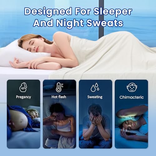 TOPCEE Cooling Blanket(60"x90"Twin Size)for Night Sweats Absorbs Heat to Keep Adults, Children Cool on Warm Nights, Q-Max 0.5 Cooling blankets for Hot Sleepers, Ultra-Cool Lightweight Blanket for Bed - Image 4