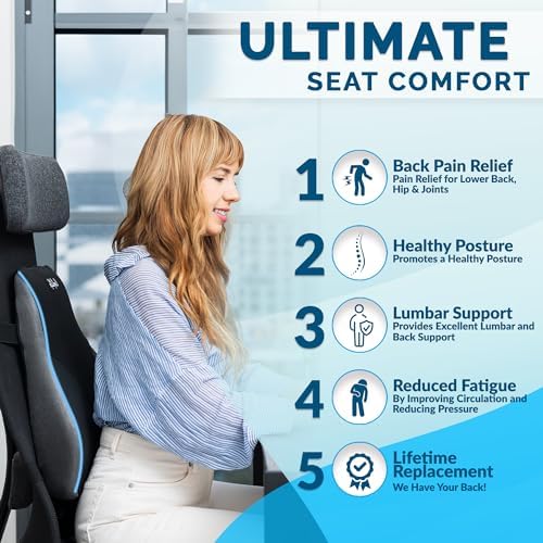 ComfiLife Lumbar Pillow + Foot Rest Bundle – Lumbar Support Pillow for Office Chair – Foot Rest for Under Desk – Improves Posture Helps Back Pain Relief - Image 2