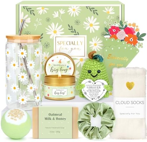 Gift Baskets for Women Unique Birthday Gifts for Women self care cheer up gifts set pick me up gift box for Woman teen girls best friend Sister Ladies Friendship Her - Inspirational Green Present by CHESACE