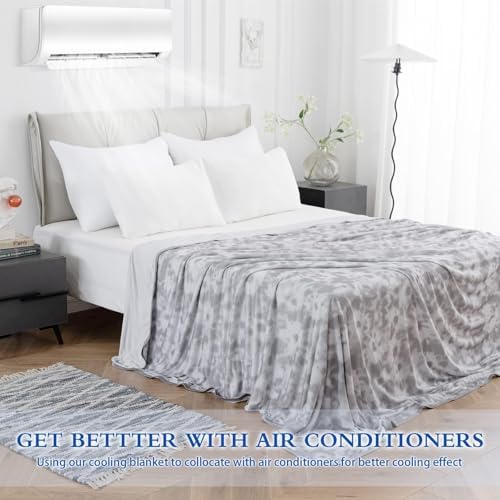 CHOSHOME Cooling Blanket Queen Size, Double Sided Cold Effect Arc-Chill Q-Max>0.5 Cooling Blankets for Hot Sleepers and Night Sweats, Lightweight Cold Breathable Summer Blanket, 90" x 90", Grey - Image 4