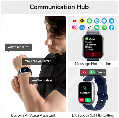 Smart Watch with Alexa Built-in, 1.83" HD Bluetooth Calling Fitness Tracker - Image 3