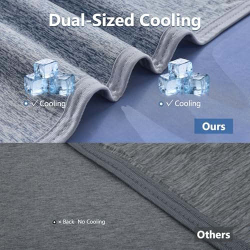 CHOSHOME Cooling Blanket for Hot Sleepers - Summer Blanket Thin Soft Lightweight Breathable Double Side Enhanced Cooling for Hot Flashes, Night Sweats, Bed, Couch (Navy Blue, 50 x 70 inches) - Image 2